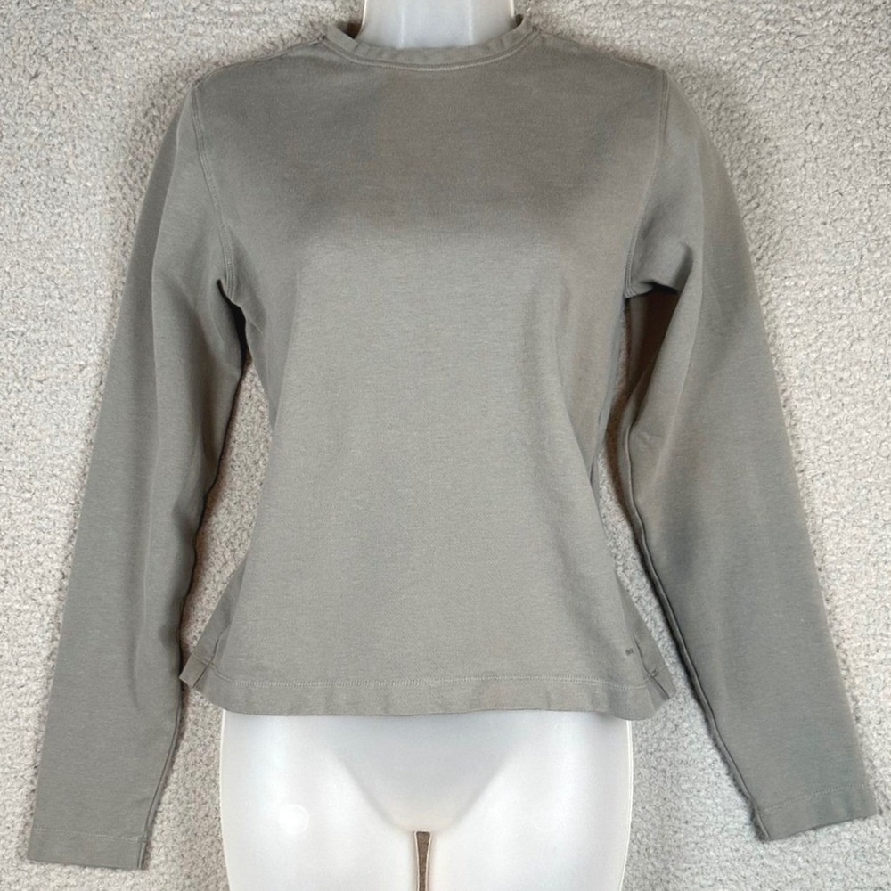 Patagonia Vintage 1999 Stretch Cotton Top Womens M Gray 90s Gorpcore Long Sleeve - Picture 13 of 16